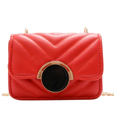HY198 2025 New Chain Children's Bag Fashion PU Shoulder Bag with Stylish Zipper Closure Cartoon Pattern for Girls