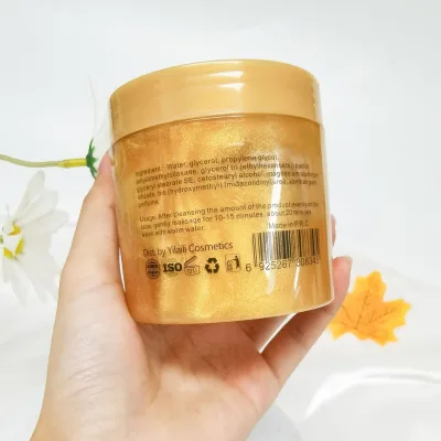 Private Label Anti Aging Whitening Organic Gold Collagen Sleep Facial Mask Skin Care 24 k Gold Mud Mask