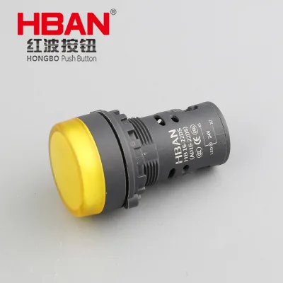 HBAN 22mm Yellow Plastic LED Lamp Signal Indicator Light | for Traffic Signaling & Construction Alerts | Factory Direct