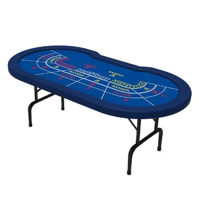 YH 6 Person Speed Cloth Playing Surface Folding Legs Baccarat Poker Table for Casino
