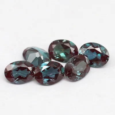 Synthetic Russia Oval Cut 1ct Lab Grown Alexandrite Gemstone Jewelry Making