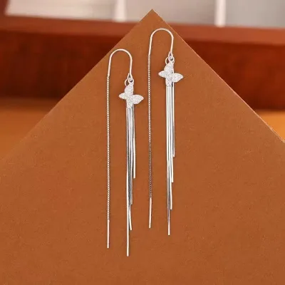 Solid 925 Sterling Silver Drop Earrings for Women Jewelry Christmas Gift Fashion Style Wholesale