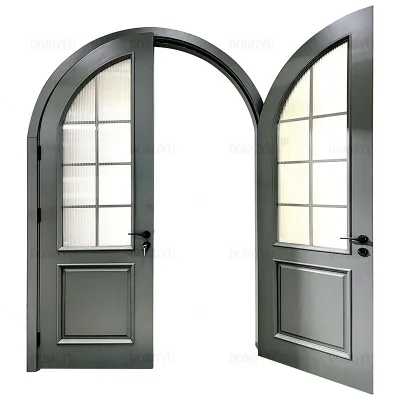 Oman Style High-End Finishing Exterior Main Front Fire-Proof Durable Lacquering Teak Color Rosewood Solid Wood Door