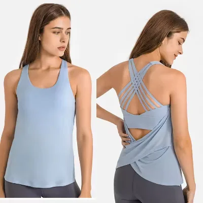 Unisex Summer Fitness Vest-Seamless Lightweight Breathable 100% Polyester for Outdoor Marathon Running