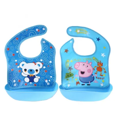 Unique Design Waterproof Eco Friendly Reusable Washable Baby Bib With Rovable Food Cacher