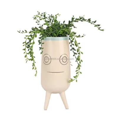 Lovely Little Succulent Planter Ceramic Face Planter face succulent planter small flower pot pottery pot OEM