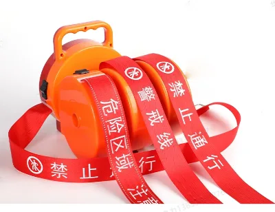 Strong Nylon Belt Canvas Warning Tape Retractable Electrical Equipment Caution Tape