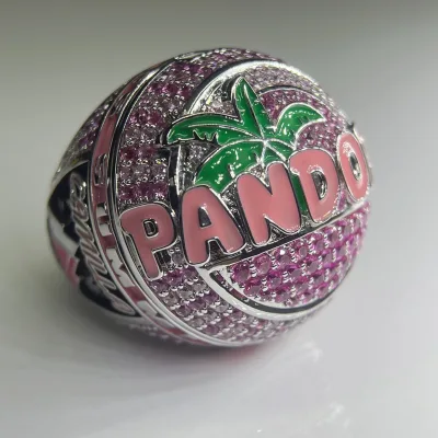customize your own champion ring personalized for girls pink style flipped open ring pendant top with 5A zircon stones