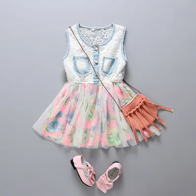 Korean Fashion Wholesale Clothing Baby Lace Summer Dress