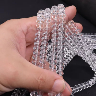 5X8mm Clear Transparent Stock Wheel Disc Abacus Original Flat Crystal Beads Loose Nature Jewelry Bracelet Making Lampwork Glass