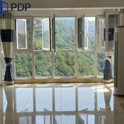 Factory Customized Large Glass Aluminum Casement Outward Windows Steel Stainless Steel Exterior Outdoor Living Room Hanging