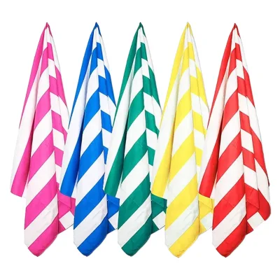 Microfiber Beach Towel Sand-Proof Portable Quick-Drying Photo Printed Double-Sided Summer Beach Customizable Striped Rainbow