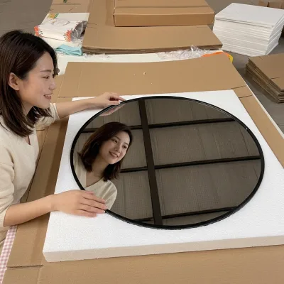 High Quality Customized Bedroom Floor Mirror Over Size Standing Irregular Full Length Framed Mirror