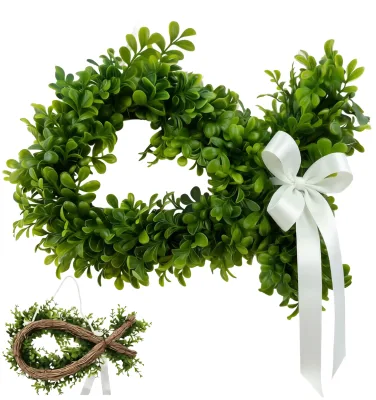 Artificial Door Wreath Communion Baptism Wreath Greenery Vine Hanging Ornament Holy Communion with Ribbon Front Door Decor