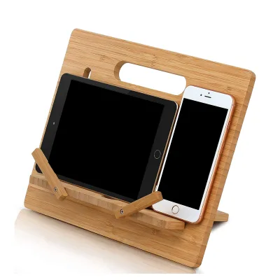 Bamboo Tablet Stand Adjustable Desktop Holder