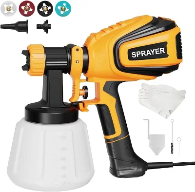 Paint Sprayer 750W Electric HVLP Paint Spray Gun with 3 Nozzle Sizes 3 Spray Patterns