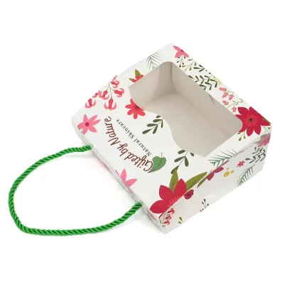 Luxury Custom Handle Packaging Box Color Printed Window Gift Box Skincare Set Packaging Factory Wholesale Supply