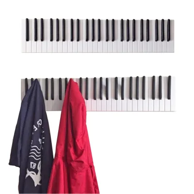 HOT Sale Piano Keys Coat Rack Music Lover Wood Wall Mounted Piano Coat Rack Flip Down Wall Hook Rack Entryway Wall Art Hook