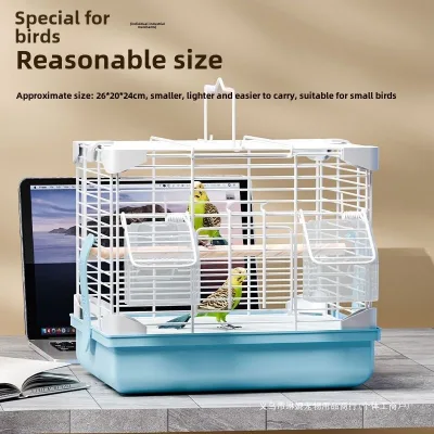 Solid Pattern Single Layer Metal Embroidered Eye Tiger Skin Black Phoenix Peony Ornamental Bird Cage for Small Parrots Plastic