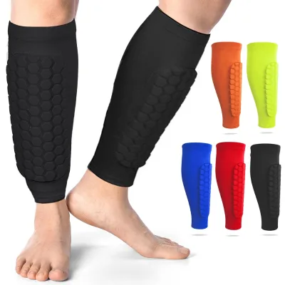 Custom Honeycomb Football Leg Strap Brace Support Pads Calf Compression Sleeve Soccer Shin Guard HA05008