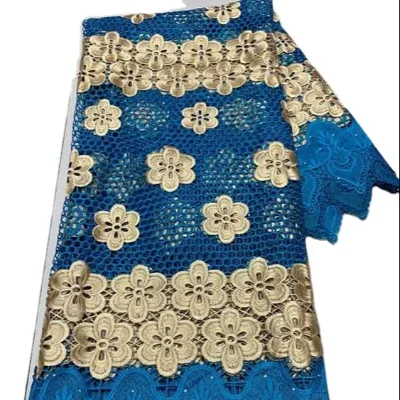 AL4463Z Nigeria Soft Friendly Skin Guipure Lace Fabric With Beautiful Flower for Women
