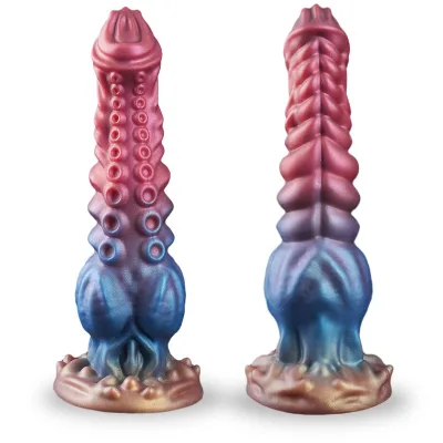 Unique Texture Thrusting Heating Dildo Vibrator Silicone Fantasy Dragon Monster Creature Tentacles Anal Dildo for Gay Men Women