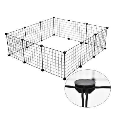 Portable DIY Pet Fence 35*35cm Metal Kennel Small Animal House Cage for Dogs Cats & Rabbits