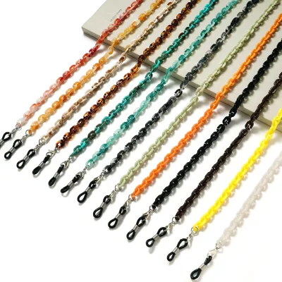 Amber-Colored Acrylic Resin Glasses Strap Chain Mask Lanyard 70cm European-American Style Eyewear Necklace