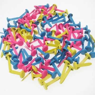 8*19mm Size Round Two-Pin Nails Spot Colorful Paper Fastener Children's Handmade DIY Material Metal Paper Clips