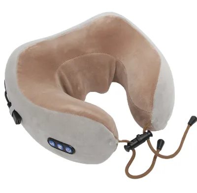 Electric Portable Wireless U Shaped Body Cervical Shiatsu Kneading Memory Foam Neck Massage Pillow