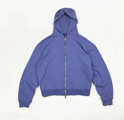 Men's 100%cotton Wholesale High Quality Oversize Luxury Zip-up Hoodie Puff Printing Customized logo Baggy Sweatshirts Hoodies