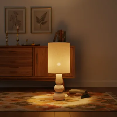 Wabi Sabi Indoor Decor Handmade Ceramic Floor Lamp for Hotel Living Room Sofa Beside Reading Floor Lamp