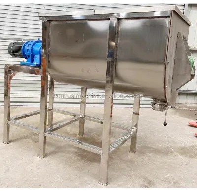 Double Helix Ribbon Mixer Dry Powder Heating Dry Mixer Horizontal Double Screw Belt Powder Mixer Detergent Washing Powder Mixer