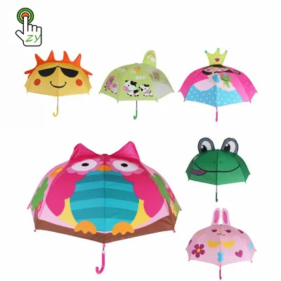 Lovely Cartoon Umbrella Kid Creative 3D Model Ear Child Umbrella with Plastic Handle Small Umbrella for Kids