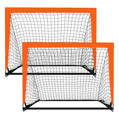 Portable Foldable Soccer Net 4x3 ft Polyester Fiberglass PVC Kids Teens Easy Door Fast Goal Training Blast