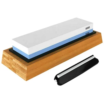 Hot Selling Kitchen Wet Two Sided Whetstone Knife Sharpener 6000/1000 Grit Stone Sharpening Whetstone Knife Sharpener