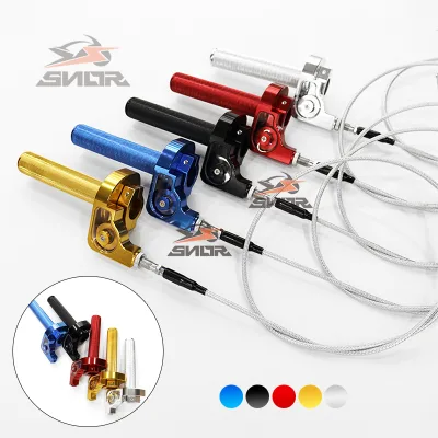 SNOR Wholesale Aluminum Alloy Motorcycle Modification Parts CNC Modified Handle Grip Handle Bar Throttle Grips with Cable