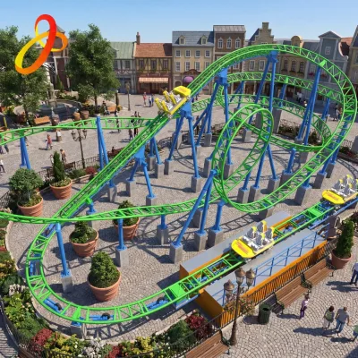 Steel Three-Ring Roller Coaster Commercial Outdoor Amusement Park Equipment for Family Adults 12-Person Capacity Shopping Mall