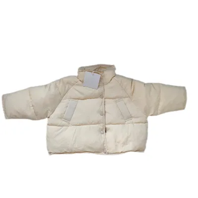 2024 New Children's Winter Bread Down Jacket Short Padded White Duck Down Warm and Comfortable Coat for Children.