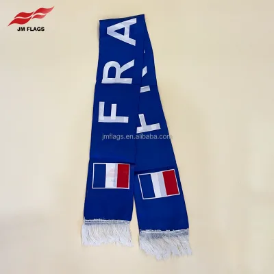 Europe Soccer Cup Scarf Fan Scarf Satin Polyester France England Brazil Argentine Scarf