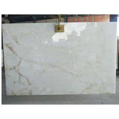 Onyx Marble Slab Ivory White Jade Backlit Onyx Stone Tiles