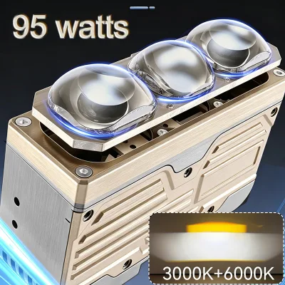 S3P 95w 6000K 3000K Bi LED Triple Lens Car Grille Auxiliary Light