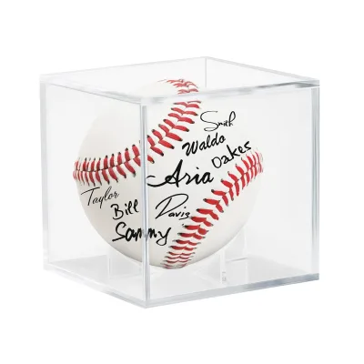 Baseball Display Case Uv Protected Acrylic Cube Baseball Holder Square Clear Memorabilia Display Case Autograph Display