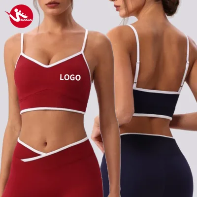 Wholesale Factory Direct Price Criss-cross Butt Lift Tight Fit Shorts Outerwear Gym Fitness Sports Athlet Halter Neck sports bra