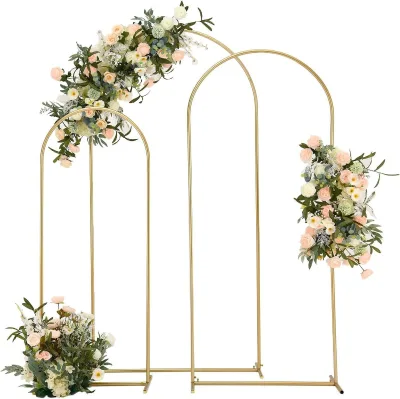 wedding decoration supplier wholesale wedding background decoration gold white large arch custom height metal wedding arch