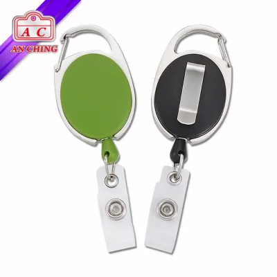 60cm nylon pull cord retractable badge plastic reel