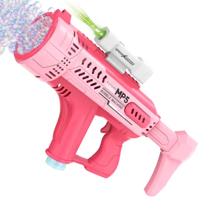 57 Holes Lighting up Big Electronic MP5 Space Bubble Guns Kids Handheld Automatic Water Absorption Bubble Toys Summer Outdoor