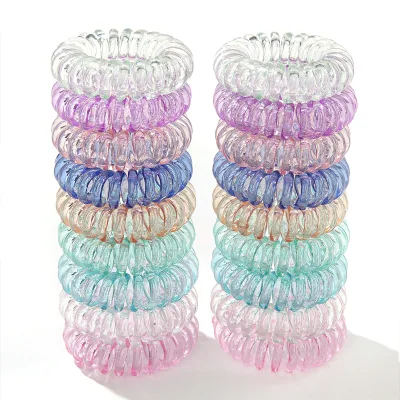 Wholesale Spiral Hair Ties for Women Phone Cord Hair Ties for Thin Hair