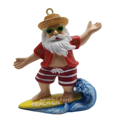 Cross Border Christmas Decorations Resin Statue Santa Claus Surfing Festive Gifts Shop Window and Desktop Ornaments