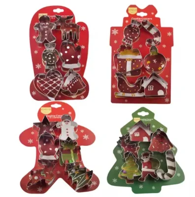 Hot Sell  Stainless Steel Santa Claus Christmas Tree DIY Cake Tools Cookie Mold for Christmas Party Festival Cookie Cutter